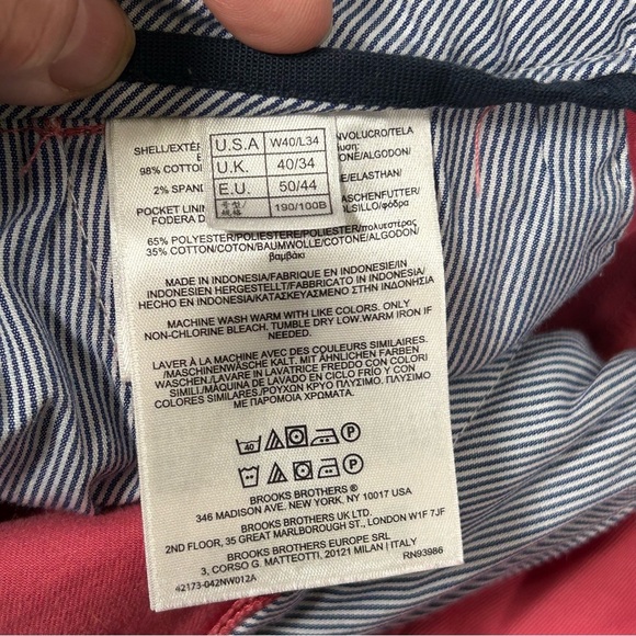 Brooks Brothers Dark Pink Garment-Dyed Stretch Chinos - Picture 9 of 14